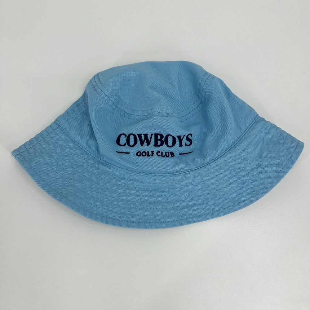 Hit Mens Cowboys Golf Club Bucket Hat Light Blue Cotton One Size Fits Most